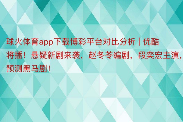 球火体育app下载博彩平台对比分析 | 优酷将播！悬疑新剧来袭，赵冬苓编剧，段奕宏主演，预测黑马剧！