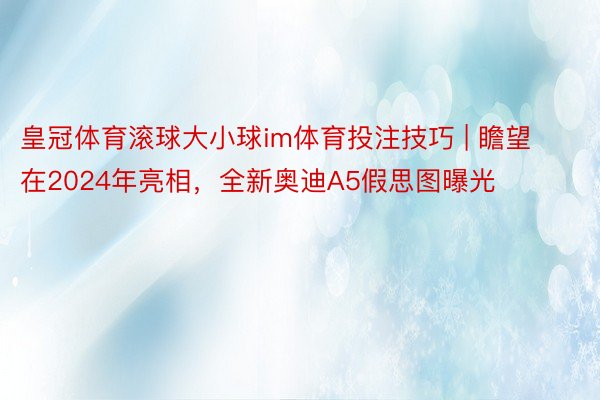 皇冠体育滚球大小球im体育投注技巧 | 瞻望在2024年亮相，全新奥迪A5假思图曝光